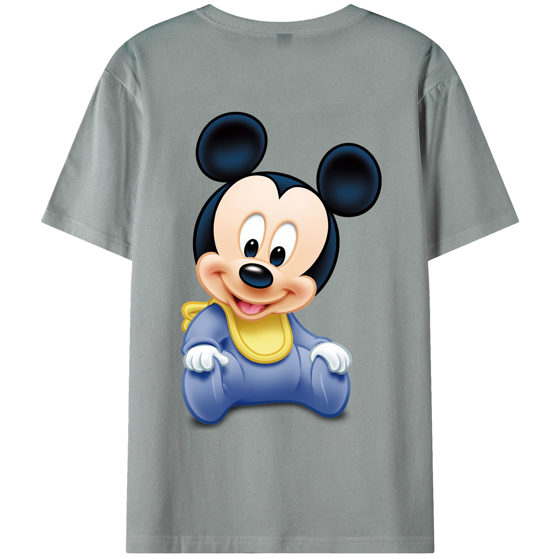 （画像用） ミッキーマウス Mickey Mouse 綿100％ メンズ半袖Tシャツ（バックプリント） 通気性